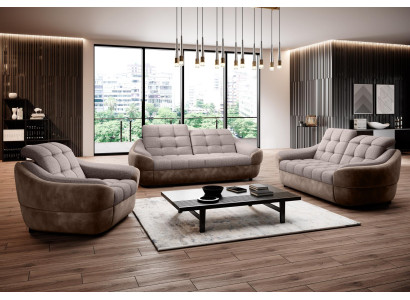 Sofa set 3+2+1 Seater Set Design Sofas Upholstery Couches Leather Relax Modern