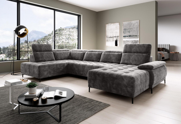 Sofa Bed function Couch Textile Sofa Living landscape Leather Design Corner sofa U-shape