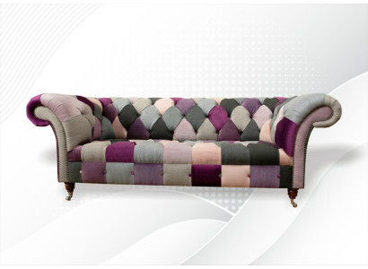Chesterfield 3 Seater Designer Furniture new Modern Design Textile Living room Couches