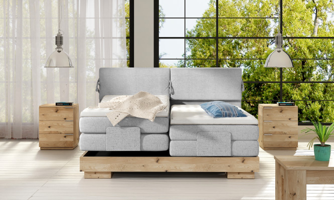 Electric Box Spring Bed Beds Oak Solid Real wood Double bed Complete