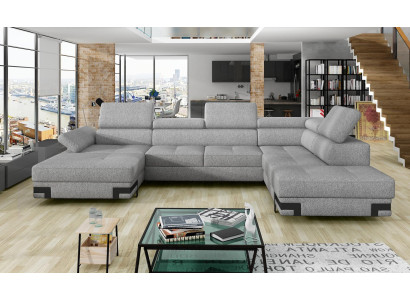 Fabric Corner sofa U-shape Sofa Couch Design Upholstery Modern Textile Bed function new