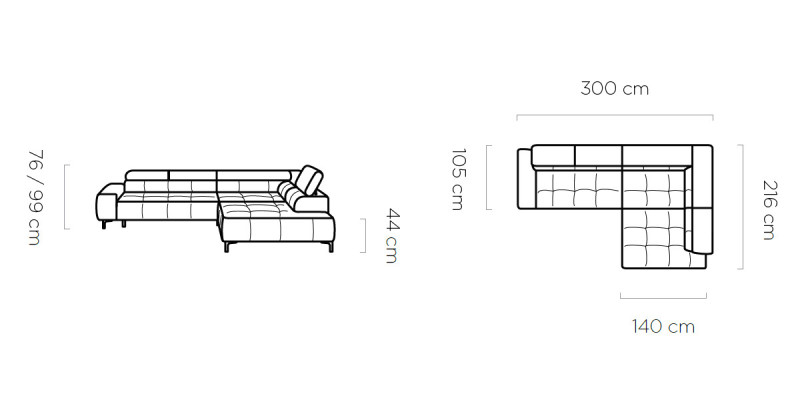 Corner sofa L-shape Sofa Living landscape Upholstery Multifunction Design Modern Textile