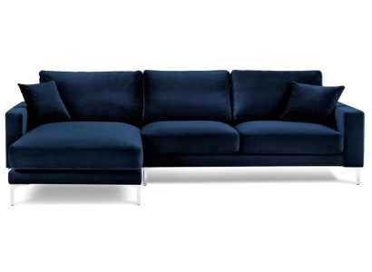 Corner sofa Blue Living landscape Couch Corner suite Upholstery Italian Furniture Design
