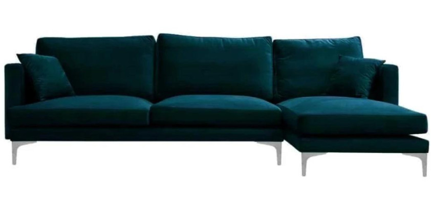 Corner sofa Blue Living landscape Couch Corner suite Upholstery Italian Furniture Design