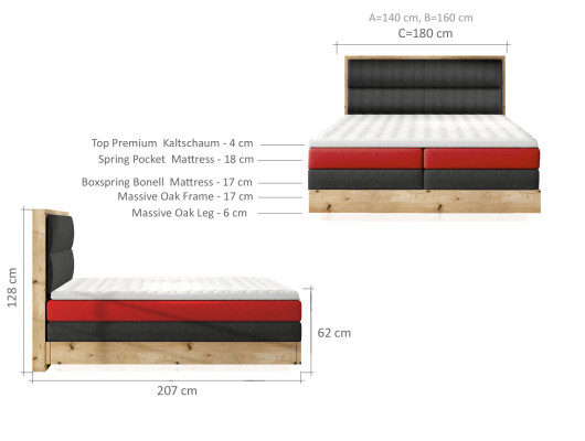 Box Spring Bed Beds Textile Luxury Upholstery Furniture Wood Design Bed Bedroom