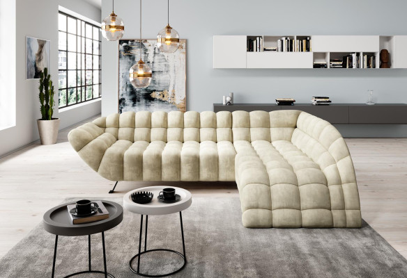Blue's Corner sofa Leather L-shape Living landscape Couch Eck Suite Upholstery Furniture Fabric