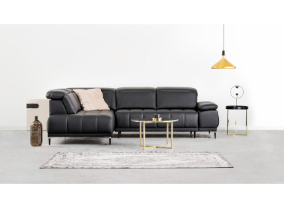 Design Upholstery Modern Leather Bed function Gray Fabric Corner sofa L-shape Sofa Couch
