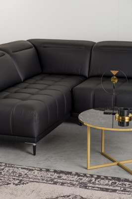 Design Upholstery Modern Leather Bed function Gray Fabric Corner sofa L-shape Sofa Couch