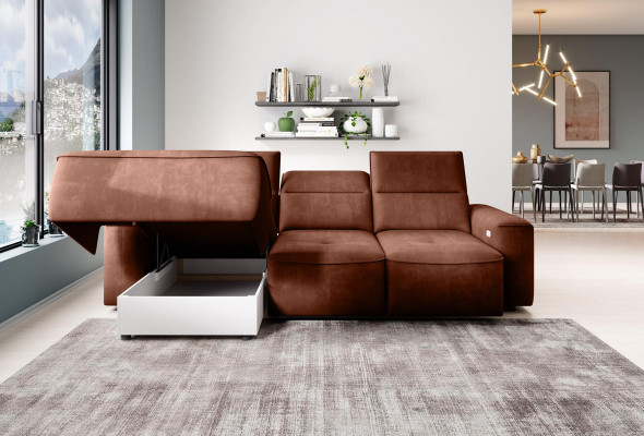 Living landscape Sofa Corner Design Modern Sofa Fabric new Brown Corner sofa L-shape Couch