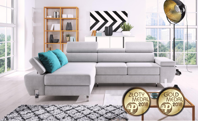 Sofa bed Design Corner sofa L-shape Bed function Couch Textile Sofas Fabric Sleep