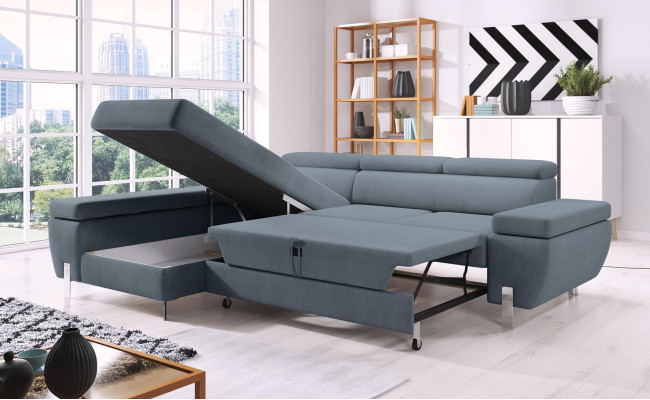 Sofa bed Design Corner sofa L-shape Bed function Couch Textile Sofas Fabric Sleep