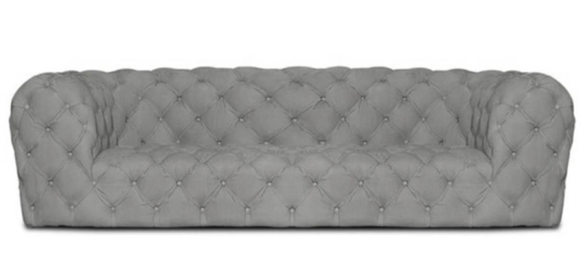 Gray Chesterfield Living room Modern Design Couches Sofa Furniture Fabric Big xxl new