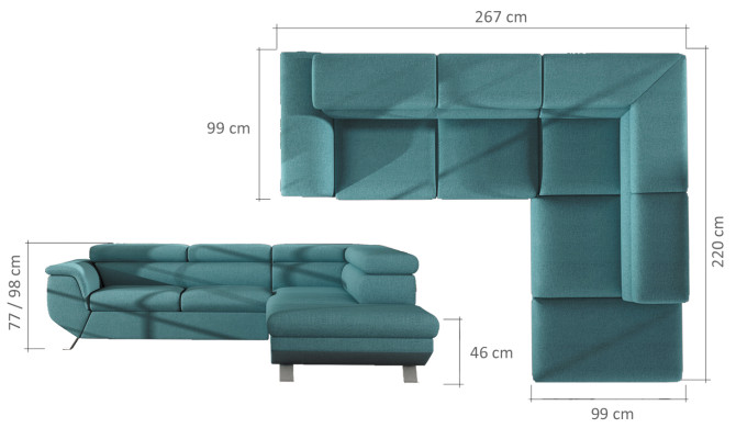 Fabric L-shape Couch Living landscape Corner sofa Decor Suite Modern Design Sofa