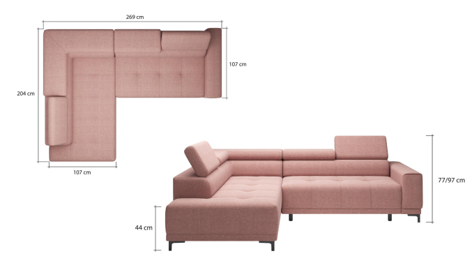Sofas Fabric sofa Couch Living landscape Sofa Seat Design Esk Corner sofa L-shape Modern