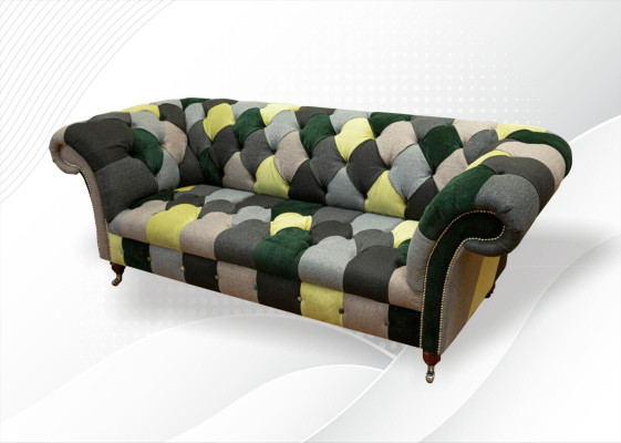 Chesterfield 3 Seater Multicolored Living room Design Couches Sofa Designer Furniture