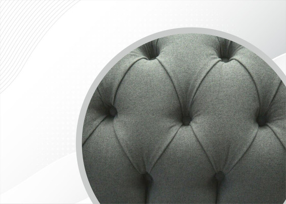 Chesterfield 4 Seater Gray Fabric Living room Design Upholstery Sofa Big Textile Furniture