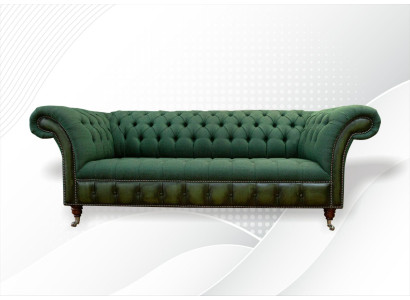 Chesterfield 3 Seater Dark Green Living room Design Couches Upholstery Sofa Textile