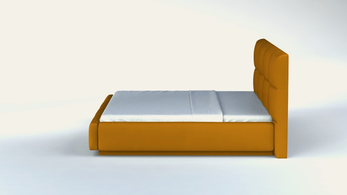 Designer Upholstered bed Bed Beds Leather bed Double bed Marriage bed with LED Light fixture