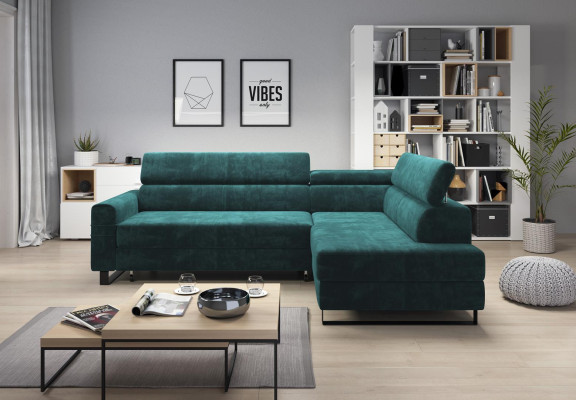 Green Corner sofa Textile Sofa Upholstered Set Modern Couch Living landscape L-shape