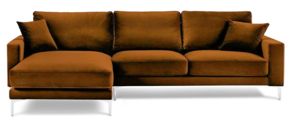 Orange Corner sofa Fabric Living room Design Couches Upholstery Sofa Sofas Orange Velvet