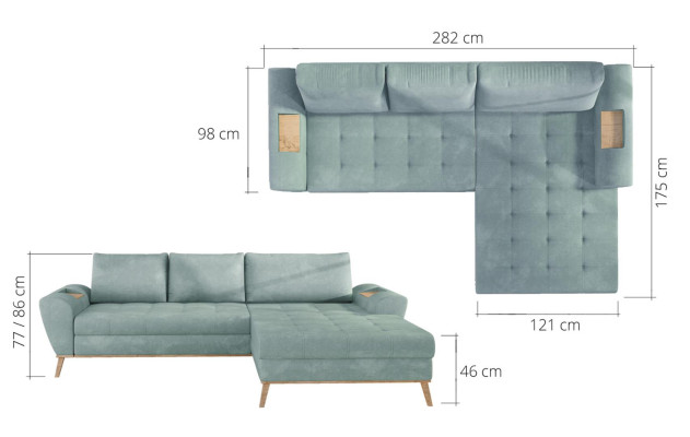 Bed function Living landscape Sofa bed Corner sofa Couch L-shape Sofa Designer