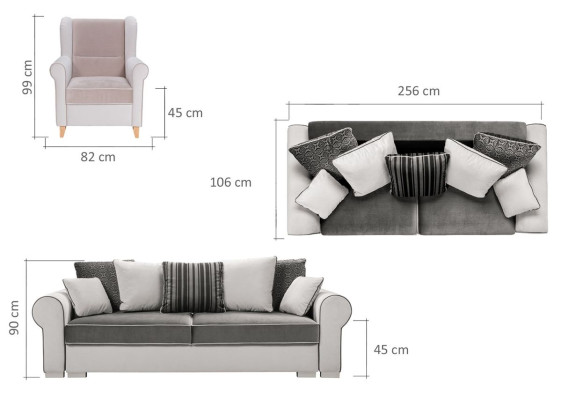 Sofa Sofa bed Designer 3 Seater Sofa with Bed function + bed base Couch new