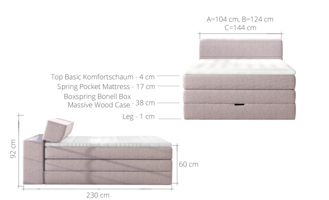 Luxury Design Bed Box Spring Upholstery Double Leather Beds Complete Set new