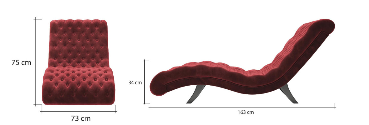 Lounge Sofa Chesterfield Couch Sofa Lounger Wood Metal Chaise Longue Relaxation Lounger