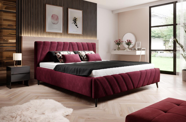 Luxury Bed Design Textile Beds Upholstery Hotel 180x200cm Bedroom Furniture Velvet
