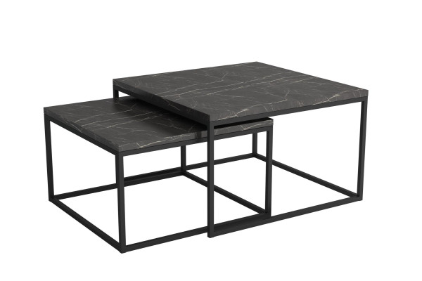 Designer Set 2x Coffee table Coffee table Side table Living room table