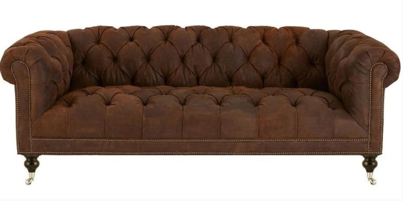 Brown Three Seater Chesterfield Modern Design Leather Sofa Design Furniture Velvet fabric