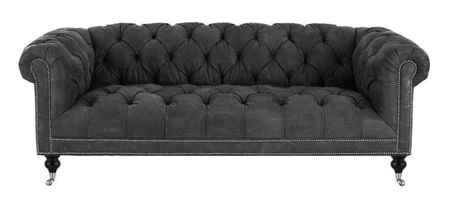Brown Three Seater Chesterfield Modern Design Leather Sofa Design Furniture Velvet fabric