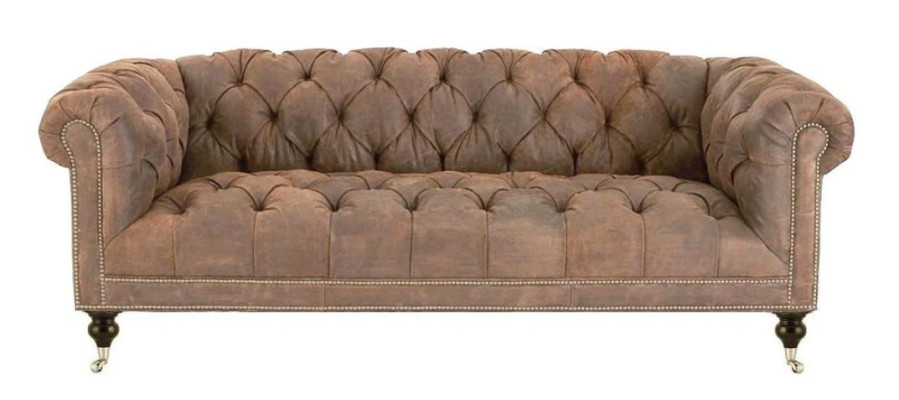 Brown Three Seater Chesterfield Modern Design Leather Sofa Design Furniture Velvet fabric