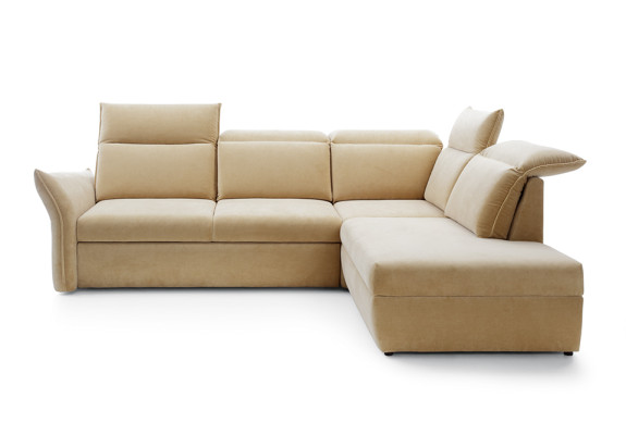Corner sofa L-shape Beige Corner sofa with sleeping function Suite Living landscape