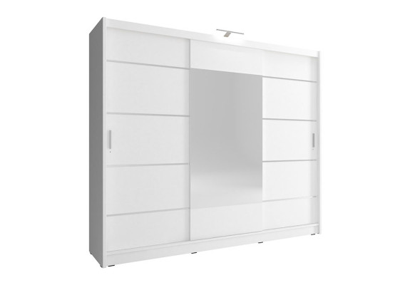 Mirror Wardrobe Bedroom Floating 250cm Clothes Cabinets Sliding Doors