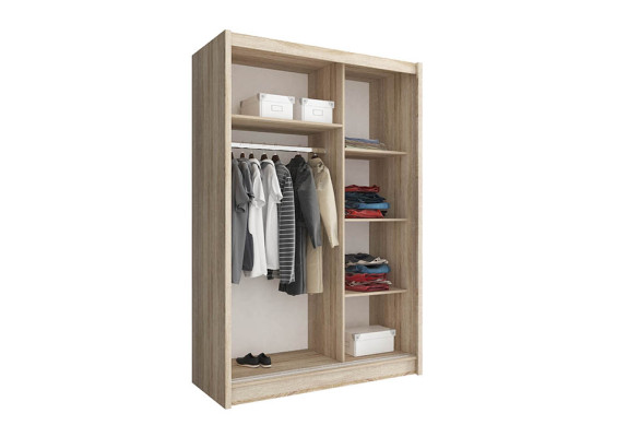 Multi-purpose Wardrobe 150cm Storage Shelves Wardrobe Coat rack