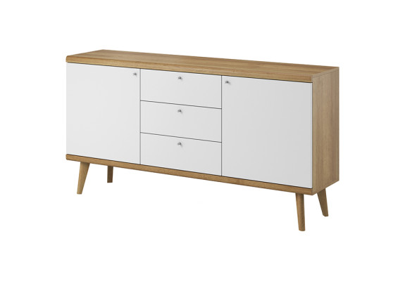 Modern Wood XXL Low Chest of drawers 107cm Sideboard Boards Living room cupboard Chests of drawers