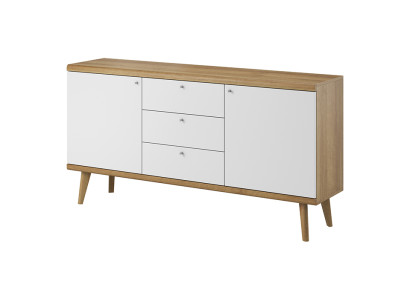 Modern Wood XXL Low Chest of drawers 107cm Sideboard Boards Living room cupboard Chests of drawers