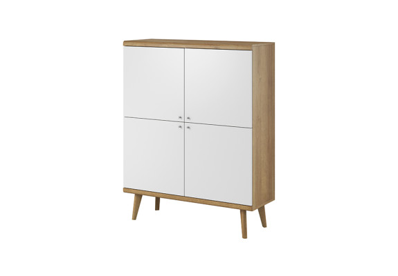Modern Wood Chest of drawers 107cm XXL Low Boards Living room cupboard