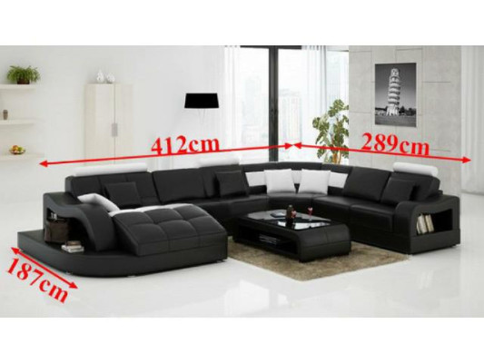 Designer Corner sofa with Lounger Couch Sofa Living landscape Leather sofa U-shape with USB