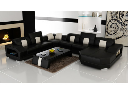 Leather sofa Couch Living landscape Corner sofa Eck Suite Design Modern Sofa R7003 new