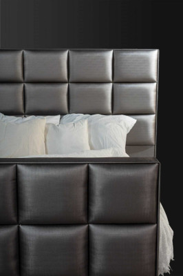 Bedroom Beds Imitation leather luxury bed box spring bed 180 x 200 cm