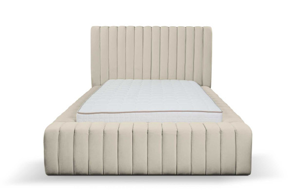 Luxury Bedroom Bed Double bed Wood Upholstery Beds bed frame beige