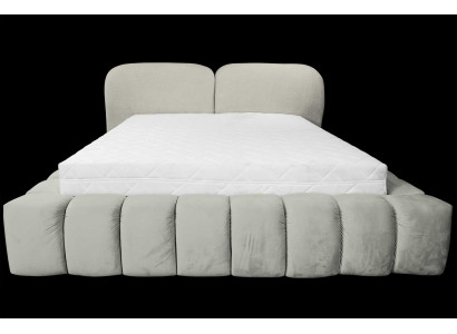 Luxury Bed Frame 180x200 cm Color Gray Headboard Beds Bedroom Furniture