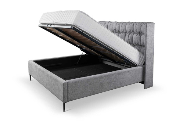 Gray Double bed Classic s Bedroom furniture Design Elegant Fabric Bed