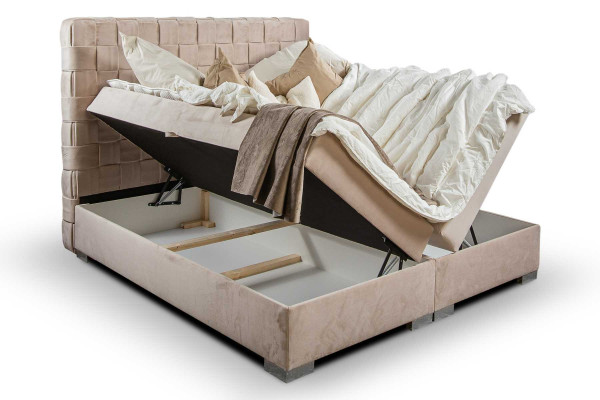 Upholstered bed Beds beige Upholstery Designer Luxury Design 180x200 Double bed