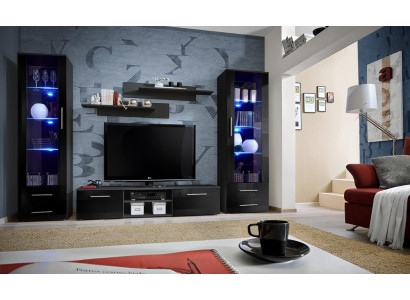 Living room Wall unit Set 5 pcs TV Stand Modern Display case Wood Möbe Luxus new
