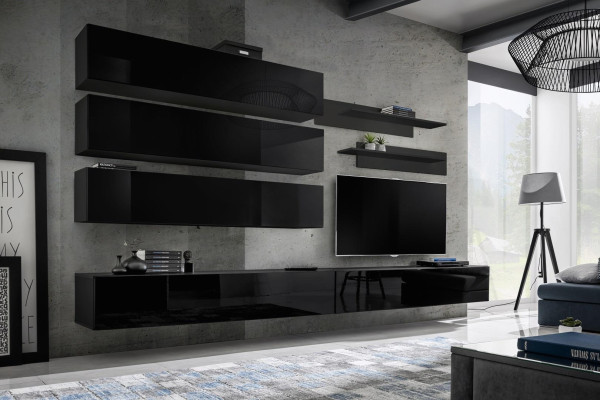 Design wall cabinet Wall unit Living room Wood Furnishings Wall Shelves new