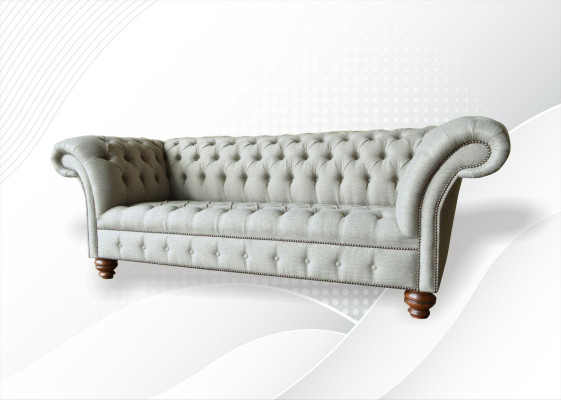Chesterfield 3 Seater Living room Modern Light Gray Couches Sofa new Creative Fabric