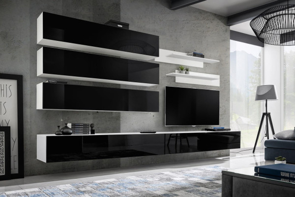 Set 7 pieces. Designer Living room Wall unit wall cabinet sideboard TV lowboard new